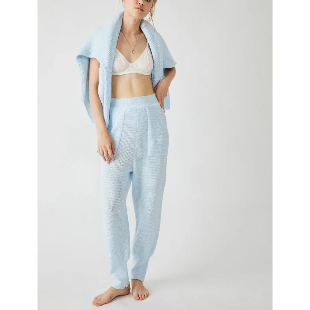 🎉LAST CHANCE🎉 FREE PEOPLE C.O.Z.Y. Pants / Neon Sky - Picture 2 of 10